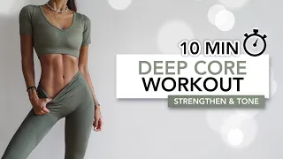 10 MIN DEEP CORE WORKOUT | Abs Strengthening, Core & Pelvic Floor Conditioning | Eylem Abaci