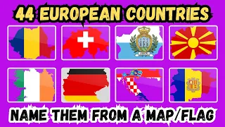 Shocking Map/Flag Quiz: Can You Name These 44 European Countries?