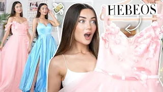 TRYING ON PROM DRESSES FROM HEBOES! *Most Beautiful Dresses Ever*