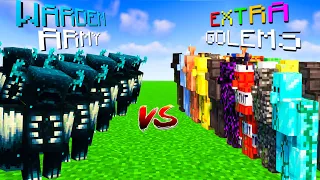 WARDEN vs EXTRA GOLEM ARMY - WARDEN VS ALL NEW GOLEMS - Minecraft Mob Battle 1.19.3