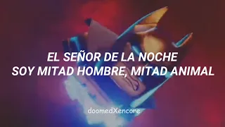 La letra de “El señor de la noche” pero con escenas de LEGO Batman de fondo