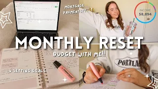 FEBRUARY MONTHLY RESET | budget with me, mortgage + goal setting 💰🏠