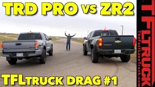 Which one is Faster? Chevy Colorado ZR2 vs Toyota Tacoma TRD Pro Drag Race