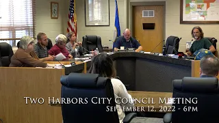 Two Harbors City Council Meeting - September 12, 2022 - 6pm