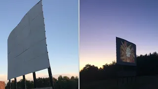 how a GIANT “movie screen” is made (drive in movies)