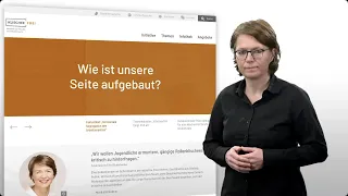 Die Navigation auf klischee-frei.de: Informationen in deutscher Gebärdensprache (DGS)