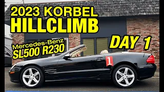 First Time Racer Encounters PROBLEMS Racing a 2004 SL500 R230 at the 2023 Korbel Hillclimb