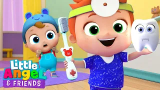 Brush Your Teeth Baby John | Going to the Dentist | Little Angel And Friends Fun Educational Songs