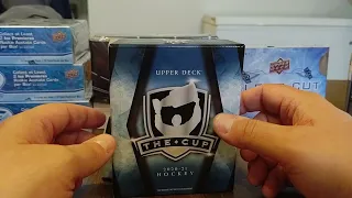 Box break of 2020-21 UD The Cup.....& we pull a very sweet autograph gold patch of an Oilers player