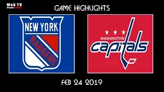 NHL Highlights  New York Rangers vs  Washington Capitals   Feb 24, 2019