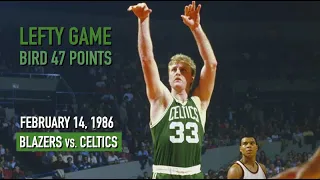 Throwback Feb 14, 1986. Blazers vs Celtics. Bird 47 pts "Lefty Game" - Full Game Highlights HD 720p