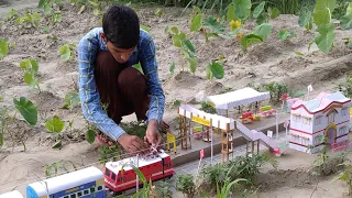 RAJDHANI EXP MODEL |CENTY TOY TRAIN APPROACHING STATION| BACK 2 BACK| MINIATURE | Part 9 |