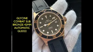 Glycine Combat Sub 42mm Bronze Automatic GL0322 Watch | Review Valjoux Relogios