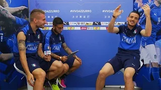 Esame di napoletano per Florenzi con i  "prof" Insigne e Immobile - EURO 2016