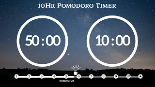 50 Minute Pomodoro Timer 🔥 Focus White Noise 집중 백색소음📚10-Hour Study ⏱Pomodoro 50/10, 50 min x 10 sets