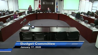 Budget Committee - January 17, 2020 - Part 2 of 2