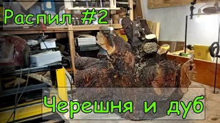 Распил древесины #3 Корень черешни и шмат дуба!