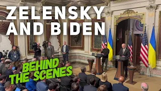 Zelensky/Biden presser behind the scenes in the Indian Treaty Room.