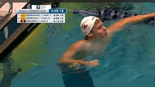 Léon Marchand : incroyable ! Déjà un record du monde (NCAA) sur 500 yards nage libre (4'06.18)