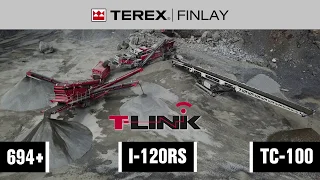 Terex Finlay I-120RS impact crusher, 694+ inclined and TC 100 conveyor