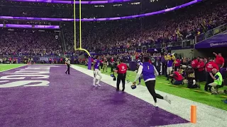 Minnesota Vikings walk off touchdown bleacher/sideline cam