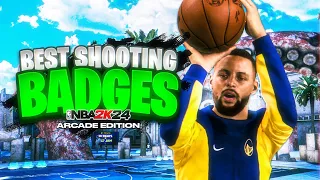 NBA 2K24 ARCADE EDITION ONLINE - THE BEST SHOOTING BADGES + TIPS TO GREEN EVERY SHOT !