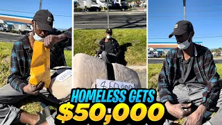 Millionaire blessed the homeless and his reaction was priceless