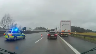 Roadtrip Germany semi truck crash at Autobahn 7