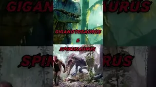 Rexy & Indominus rex vs Giganotosaurus & Spinosaurus #shorts