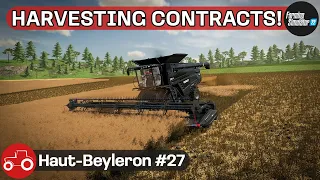 Harvesting Canola & Wheat, Baling Straw & Hay - Haut-Beyleron #27 FS22 Timelapse