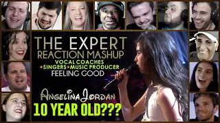 ANGELINA JORDAN(10 YO) EXPERTS REVIEW  - Feeling Good- Vocal Coaches, Singers, Musician, Producer