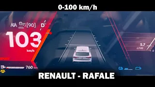 0-100 km/h RENAULT RAFALE E tech 200 -  Test acceleration