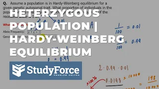 Calculate Heterozygous Population Given Recessive Allele Frequency