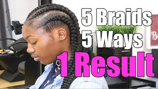 How to do Feed In Braids Five Different Ways!