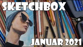 Акриловые чернила - что нарисовать?  Sketchbox Januar 2021