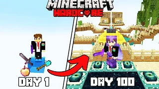 I Survived 100 Days On One Ocean Block in Minecraft Hardcore(Hindi)