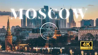 FLYING OVER MOSCOW (4K UHD) - Relaxing Music Along With Beautiful Nature Videos (4K Video UHD)