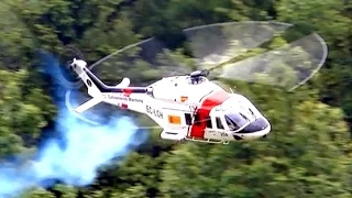 WOW !!! TURBINE EXPLOSION RC AW-139 BIG SCALE MODEL TURBINE HELICOPTER FLIGHT DEMO AND HARD LANDING