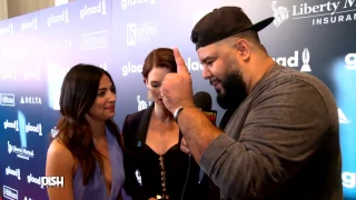 Floriana Lima & Chyler Leigh Dish At The Glaad Awards About Their Supergirl Kiss With Kevin Smith