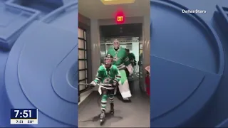 9-year-old Dallas Stars player leads the team out of the tunnel