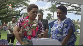 Fijian Minister for Women officiates at the opening of the Market Day