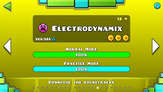 Level - 15 Electrodynamix 100% all coins (Insane) by RobTop ||Geometry Dash