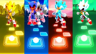 FleetWay Super Sonic vs Sonic Tails Exe vs Blue Sonic vs Heyper Sonic | Tiles Hop EDM Rush