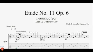 Fernando Sor - Etude No. 11 Op. 6 - Guitar Tutorial + TAB