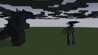 Godzilla vs Alien tripod from War of the Worlds (Short battle)