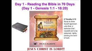 Day 1 Reading the Bible in 70 Days  70 Seventy Days Prayer and Fasting Programme 2022 Edition
