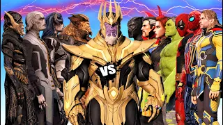 THE AVENGERS MARVEL COMICS vs KING THANOS - EPIC BATTLE