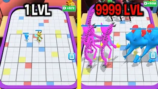 MAX LEVEL in Merge Blue Monster Battle Run Game Two Octopus Huggy And Two Boxer Shark