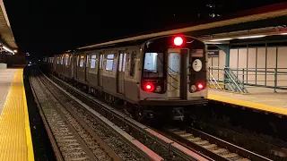 R179 S ( Rockaway Park Shuttle ) train Arriving and leaving Beach 98st Playland