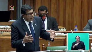 Fijian Minister for Agriculture delivers his ministerial statement